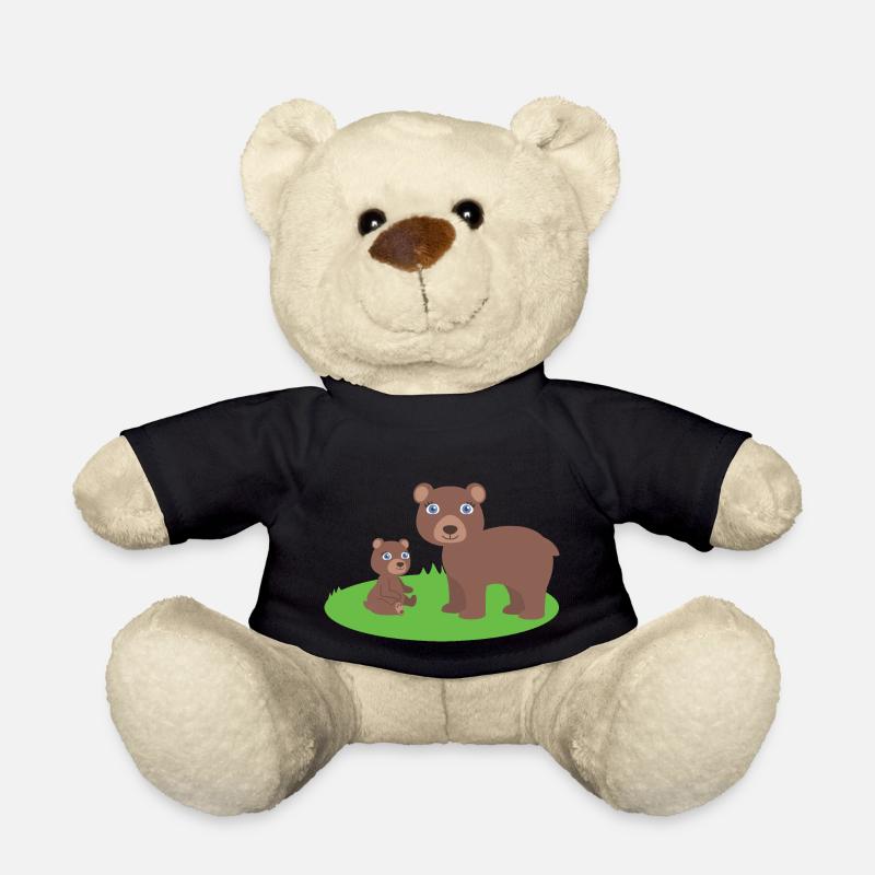 Mutter Bär mit Kind bär - Teddy - Schwarz