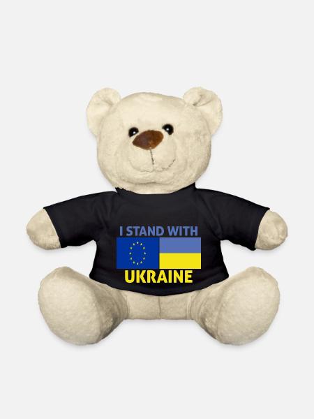 l'Europe soutiens Ukraine - je soutiens Ukraine - Nounours - noir