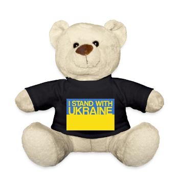Ich stehe an der Seite der Ukraine mit der Unterstützung der Ukraine Ukrain - Teddy - Schwarz - Vorne