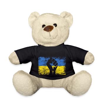 Unterstützung UKRAINE Unterstützung Ukraine Flagge Ukraine - Teddy - Schwarz - Vorne