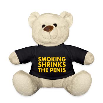 Smoking shrinks the penis - Teddy Bear - black - Front
