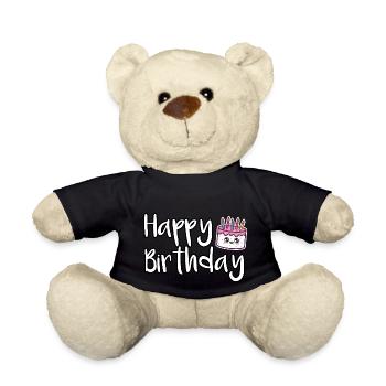 Joyeux anniversaire Gâteau d’anniversaire - Nounours - noir - Devant