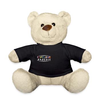 Cycling, road bike, cycling, colourful - Teddy Bear - black - Front