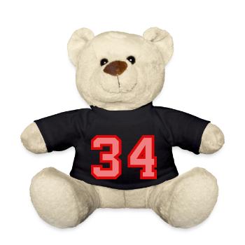 Coole Retro Retrostyle Jersey Nummer Rückennummer - Teddy - Schwarz - Vorne