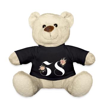 58th Anniversary Flowers (Gift of 58 years) - Teddy Bear - black - Front