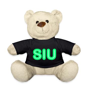 Jugendwort - Siu - Neonschrift in hell grün - Teddy - Schwarz - Vorne