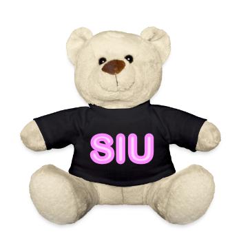 Jugendwort - Siu - Neonschrift in rosa - Teddy - Schwarz - Vorne