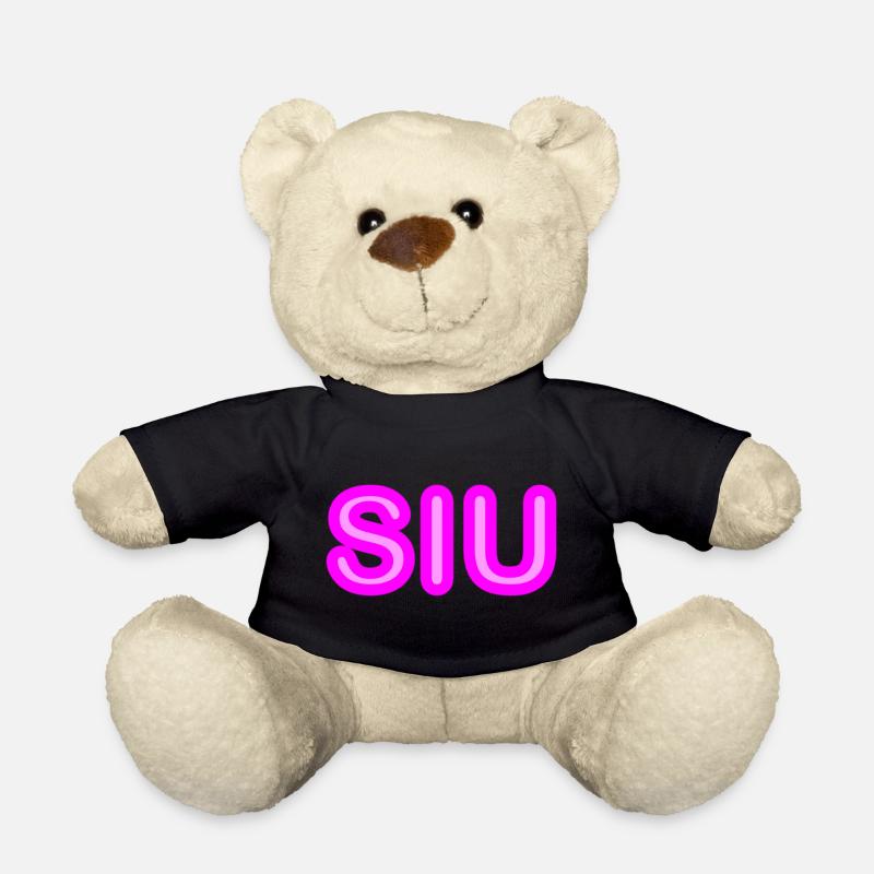 Jugendwort - Siu - Neonschrift in pink - Teddy - Schwarz