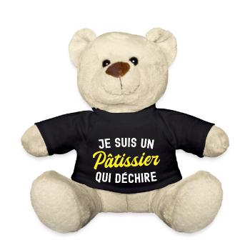pâtissier qui déchire / humour patissier - Nounours - noir - Devant