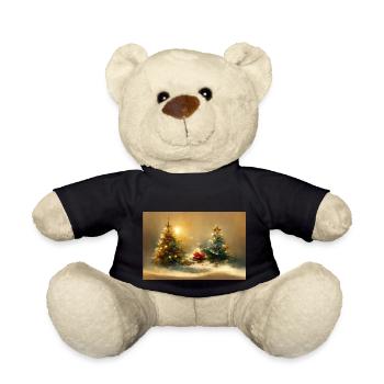 Watercolor Christmas Trees - Teddy Bear - black - Front