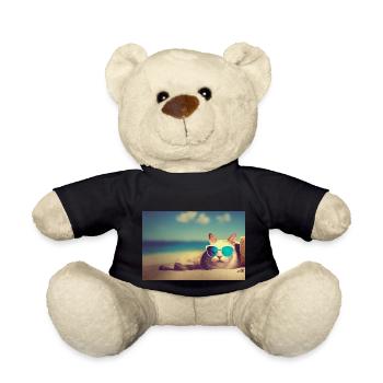 Katze mit Sonnenbrille - Teddy - Schwarz - Vorne