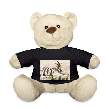 Zebra (in german Zebra or Zebras) Hippotigris - Teddy Bear - black - Front