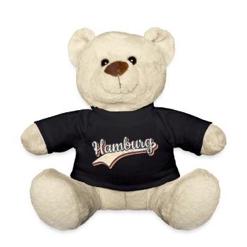 Deutschland Hamburg Vintage Retro Typografie - Teddy - Schwarz - Vorne