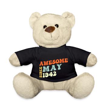 Groovy 81 Years Old Awesome Since May 1942 81st - Teddy Bear - black - Front