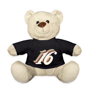 16e anniversaire vintage - Nounours - noir - Devant