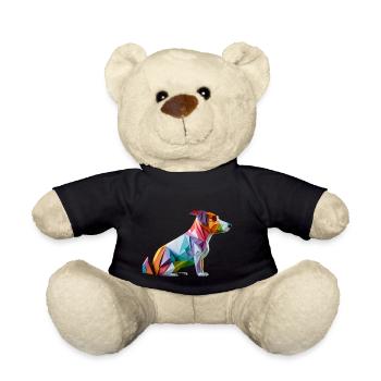 Moderne Farbenfrohe Origami Hund Corgi - Teddy - Schwarz - Vorne