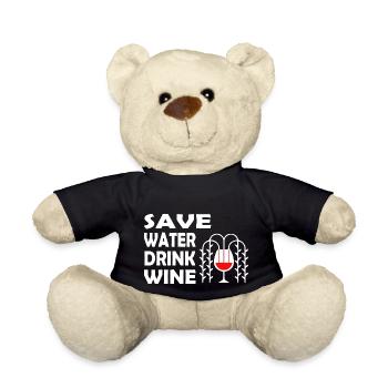 Beer Wine Whiskey Schnapps Alcohol - Teddy Bear - black - Front