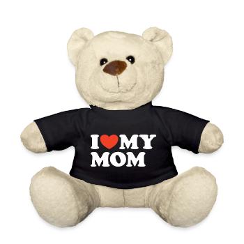 I love my Mom Heart Shirt - Teddy Bear - black - Front