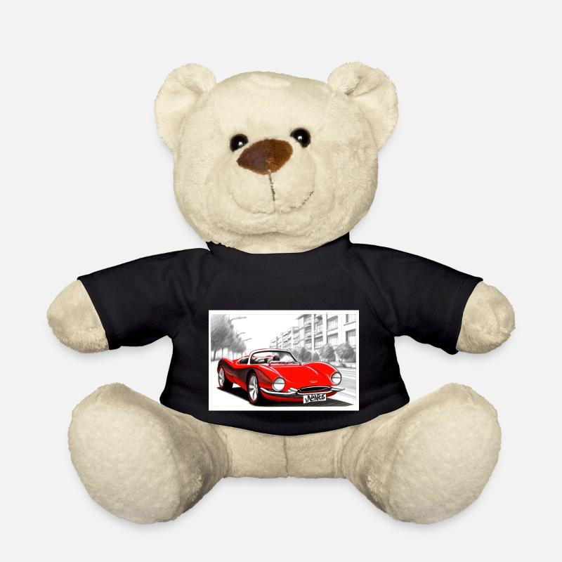 Voiture de sport rétro rouge - Nounours - noir