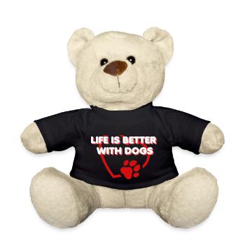 LIFE IS BETTER WITH DOGS I LEBEN HUND LIEBE - Teddy - Schwarz - Vorne
