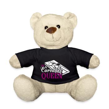Cornhole Queen Bean Bag Toss Player - Teddy Bear - black - Front