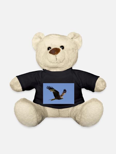 Red kite in flight - Teddy Bear - black