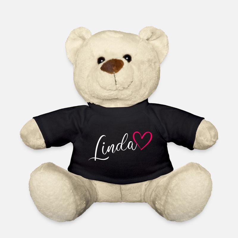 Linda Name Vorname Herz Pink - Teddy - Schwarz