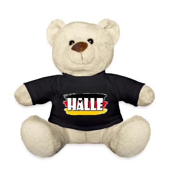 Hall, Ville, Allemagne, Drapeau - Nounours - noir - Devant