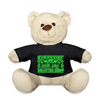 Love me Valentine Happy Valentines Valentines - Teddy Bear - black - Front