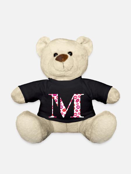 Buchstabe m Küsse - Teddy - Schwarz