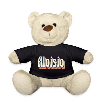Vintage Retro Aloisio T-Shirt Geschenk T-Shirt - Teddy - Schwarz - Vorne