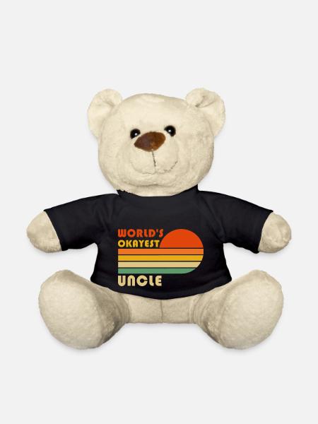 World's Okayest Uncle Funny Retro Vintage - Teddy - Schwarz