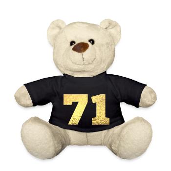71 paillettes doré - 71 anniversaire - Nounours - noir - Devant