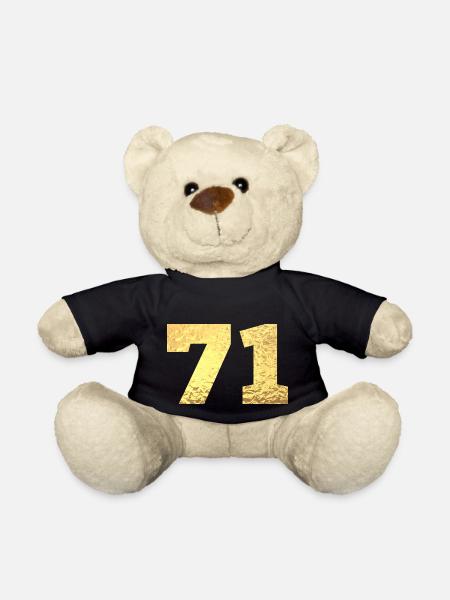 71 Gold Glitter - 71 Geburtstag - Teddy - Schwarz