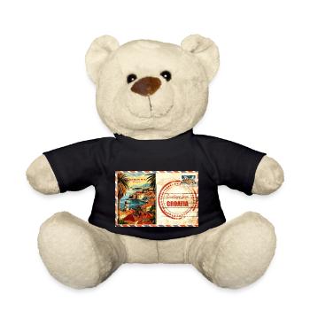 Croatia Croatia Hrvatska travel summer dubrovnik - Teddy Bear - black - Front