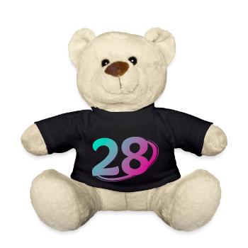 Number 28 multicolor - Teddy Bear - black - Front