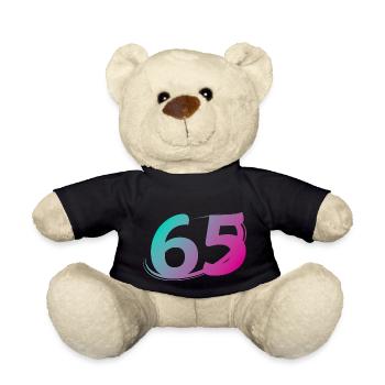 Number 65 multicolor - Teddy Bear - black - Front