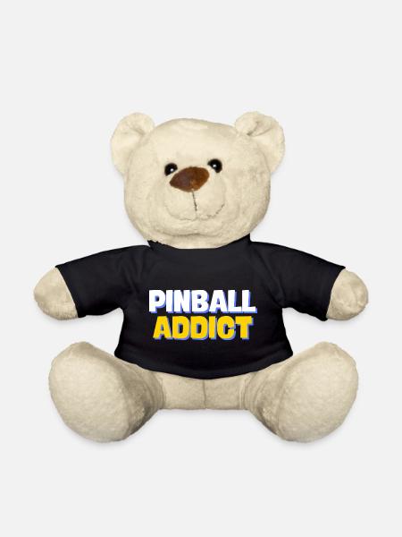 cooler Pinball Addict Schriftzug - Teddy - Schwarz