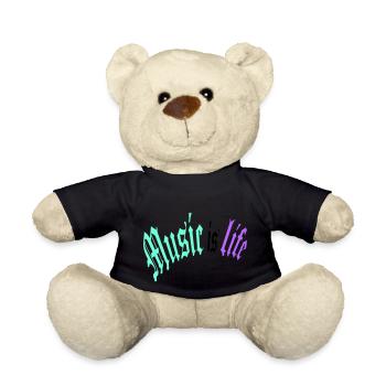 Music is Life Music is Life Love Quote - Teddy Bear - black - Front
