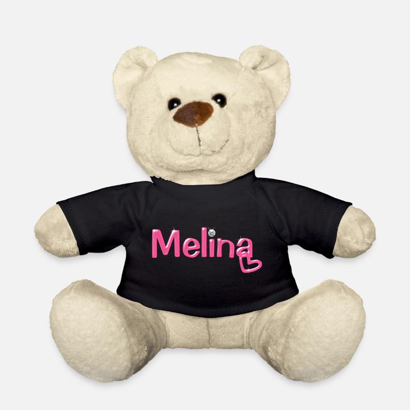 Melina Name Ballonschrift - Teddy - Schwarz