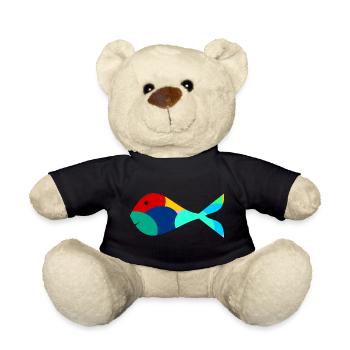 FISH. SARDINE. APRIL FOOL. SEA. OCEAN - Teddy Bear - black - Front