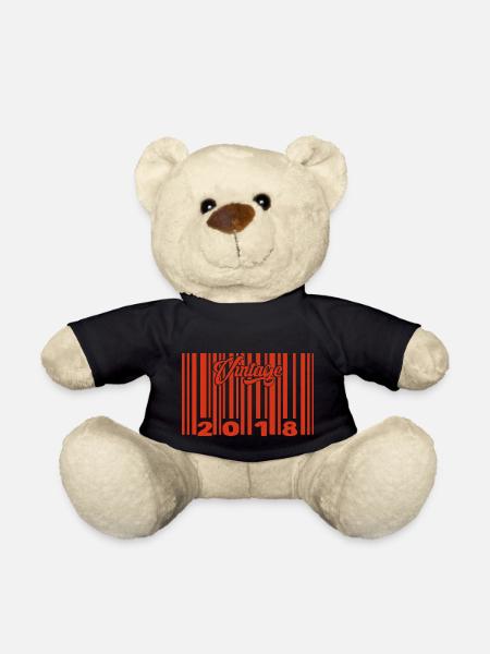 vintage 2018 né en 2018 7 ans bar code anniversair - Nounours - noir