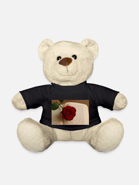 Book and rose - Teddy Bear - black