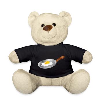 Spiegelei in Pfanne – Frühstück mit Retro-Charme - Teddy - Schwarz - Vorne