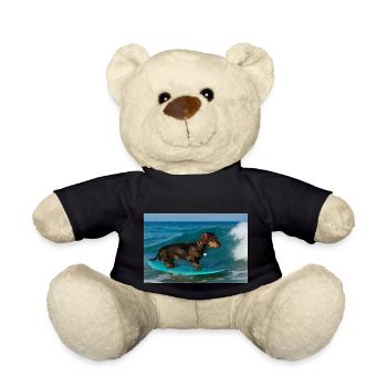 Teckel à poil dur sur la vague – aventure de surf sur le - Nounours - noir - Devant