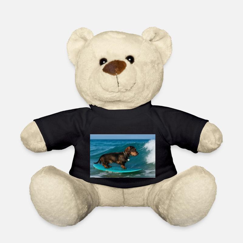 Rauhaardackel auf der Welle – Surfabenteuer an der - Teddy - Schwarz