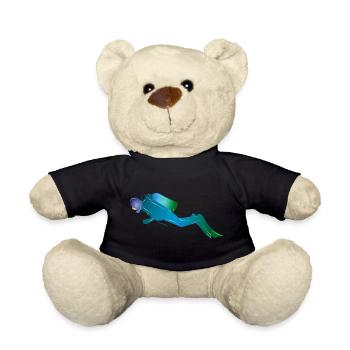 Silhouette de plongeur dans les tons bleu-vert - Nounours - noir - Devant