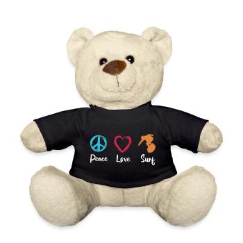 Peace Love Surfing - Teddy Bear - black - Front