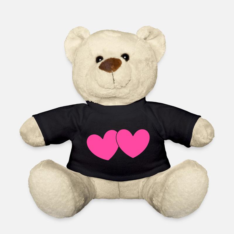 Herz rosa Herz pink Geschenk Valentinstag - Teddy - Schwarz