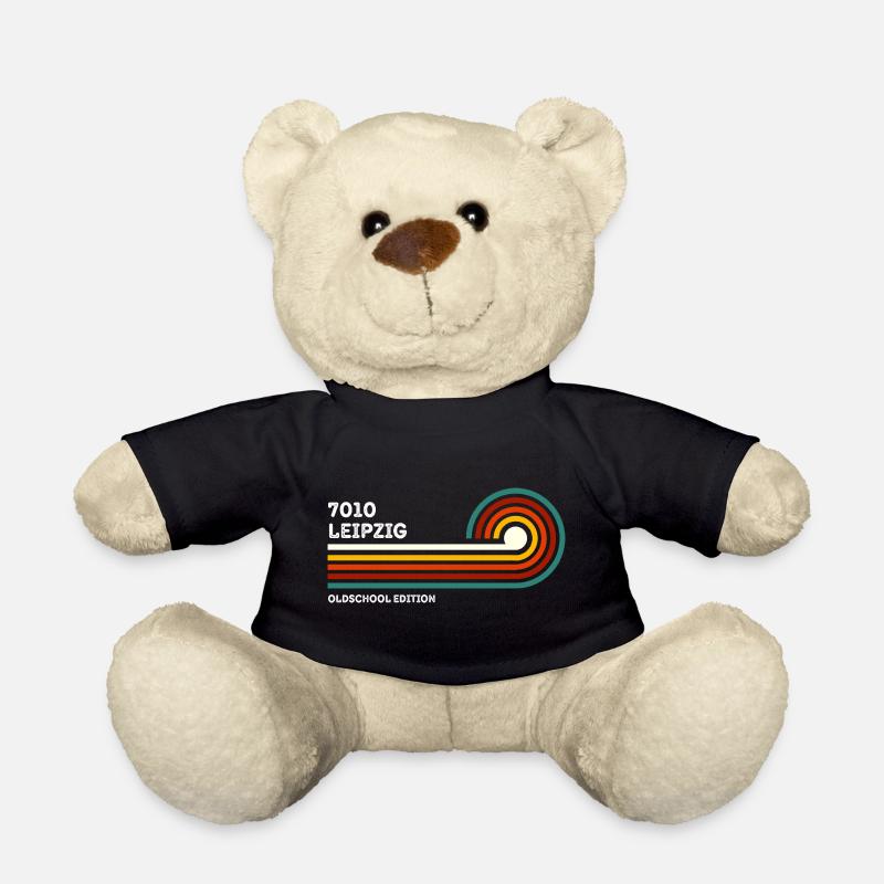 Leipzig Retro Shirt 7010 PLZ Postleitzahl Vintage - Teddy - Schwarz